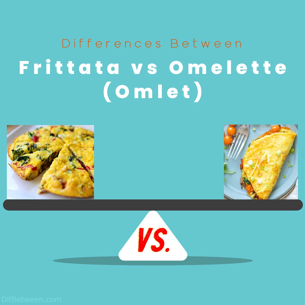Differences Between Omelette Omlet and Frittata