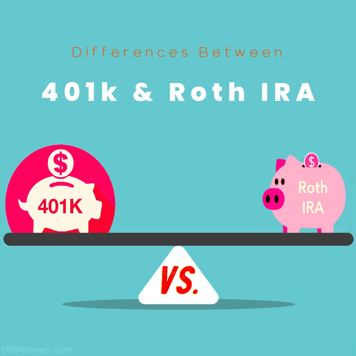 differences between Roth IRA and 401k
