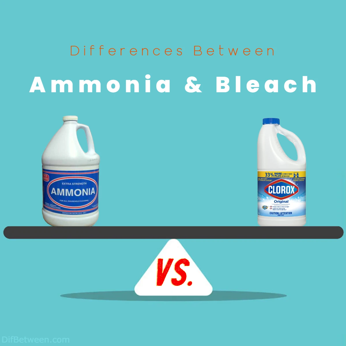 Differences Between Ammonia vs Bleach