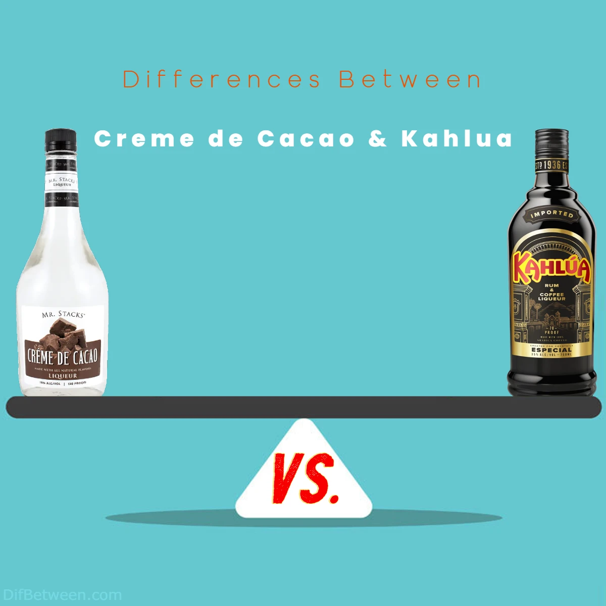 Differences Between Creme Kahlua and Creme de Cacao