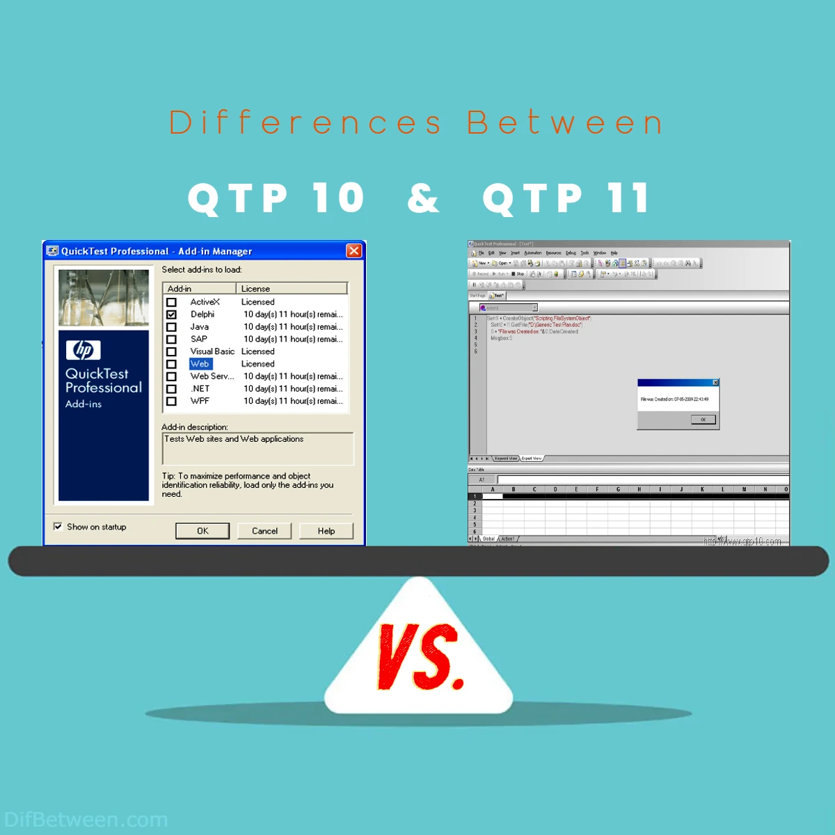Differences Between QTP 10 vs QTP 11