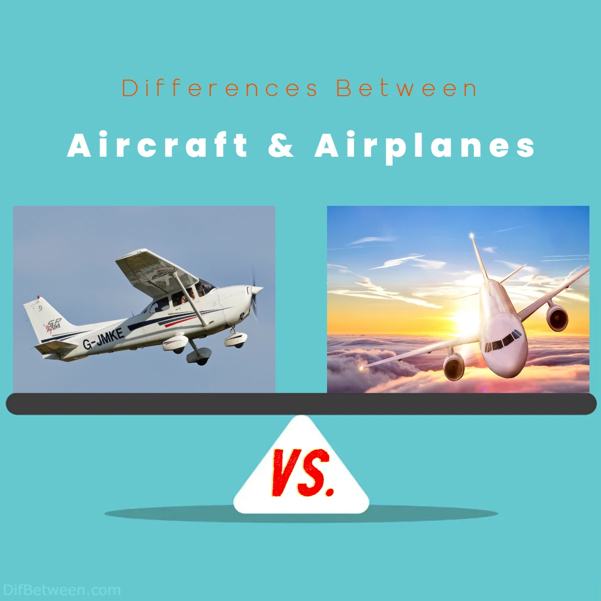 difference between Airplane and Aircraft