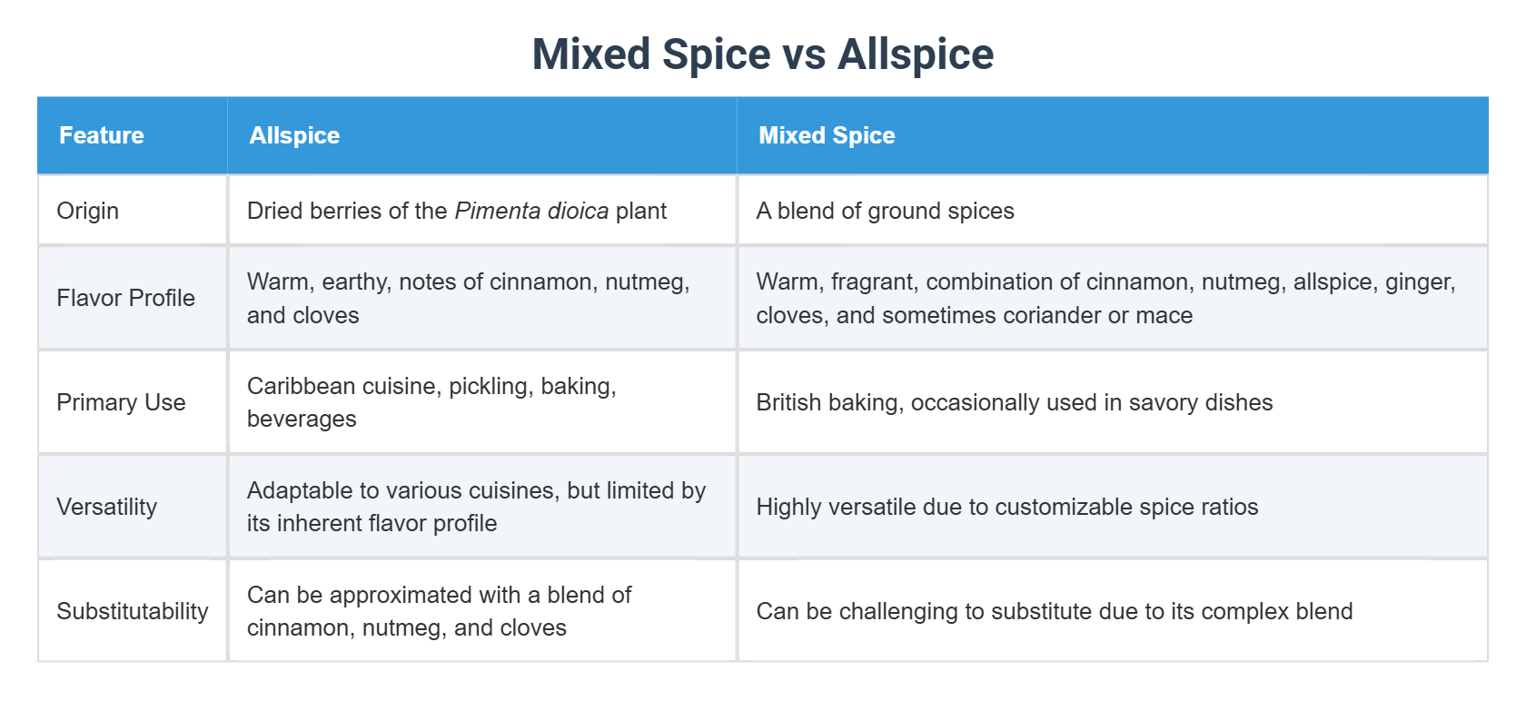 Mixed Spice vs Allspice