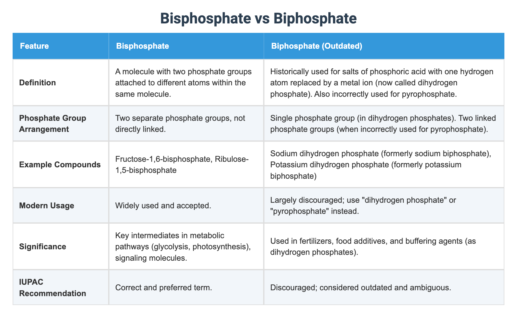 Bisphosphate vs Biphosphate