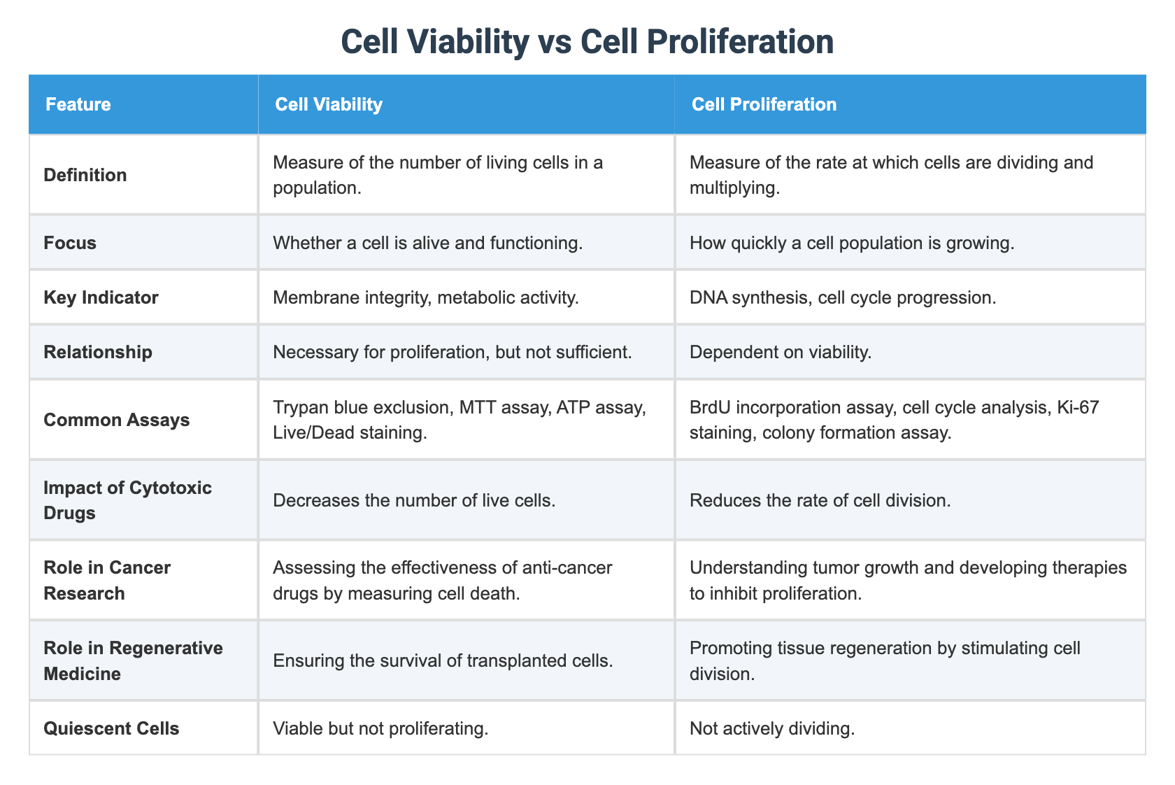 Cell Viability vs Cell Proliferation