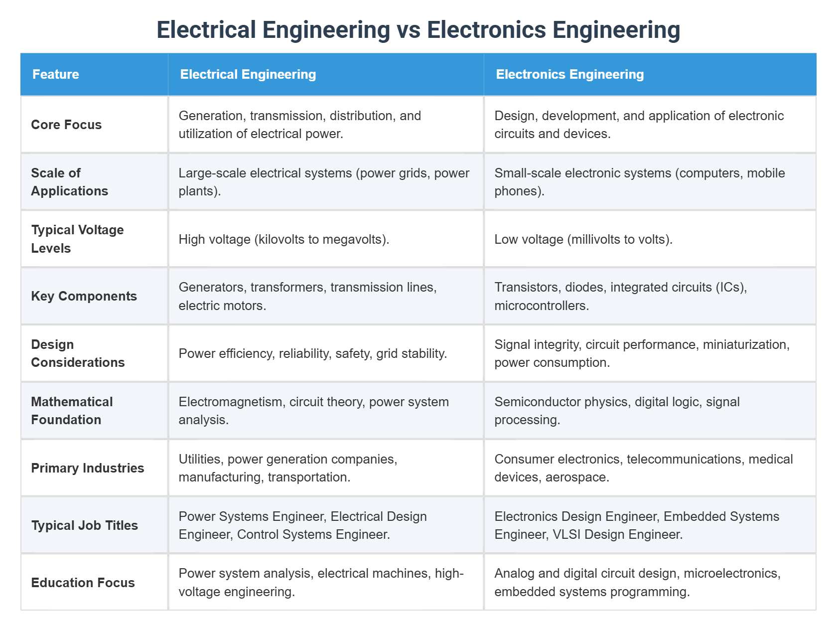 Electrical Engineering vs Electronics Engineering