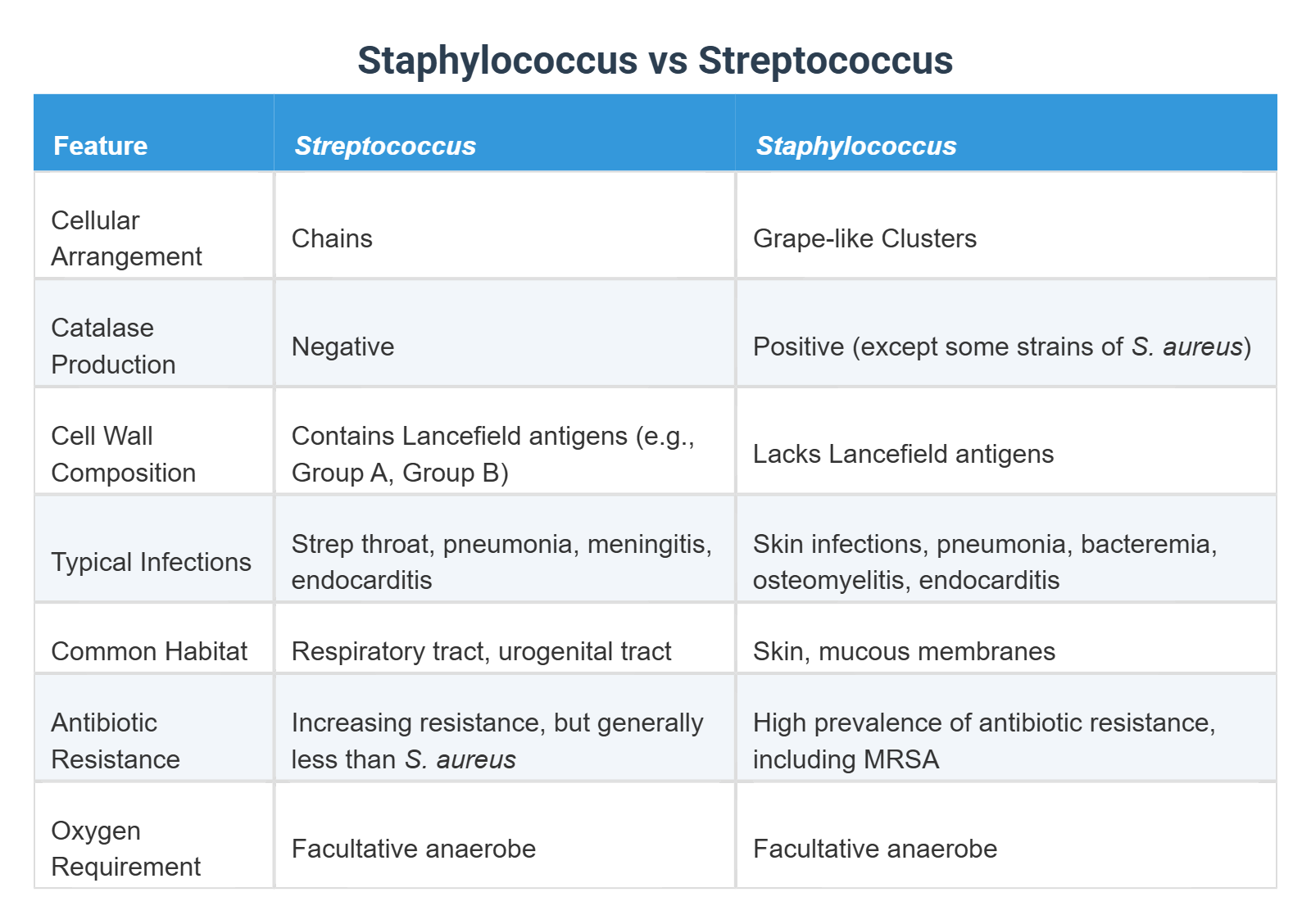 Staphylococcus Vs Streptococcus Staphylococcus Vs Streptococcus