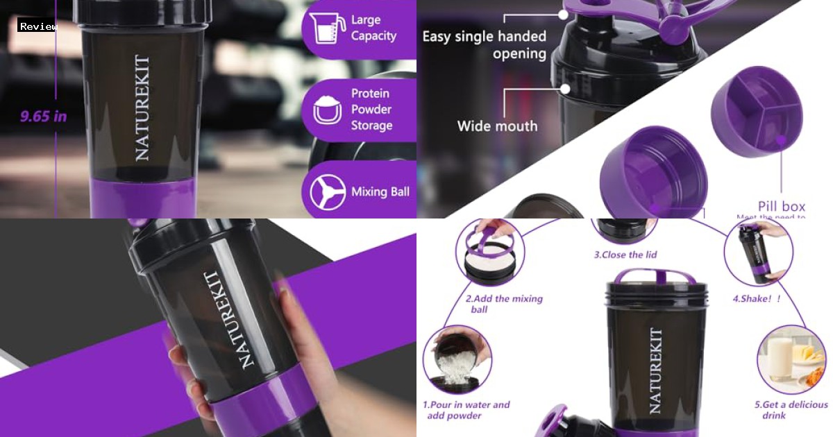 NATUREKIT Shaker Bottle Review: Leak-Proof & Portable