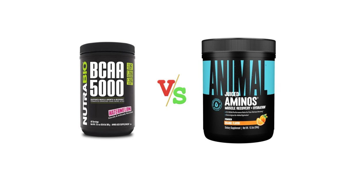 NutraBio BCAA 5000 vs Animal Juiced Amino